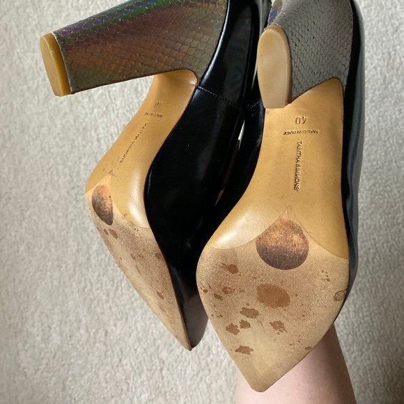 Tabitha Simmons rainbow Python Snake loafer heels - Picture 5 of 5